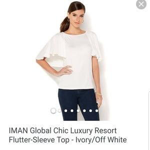 IMAN Global Chic Luxury Resort Flutter Sleeve  Top